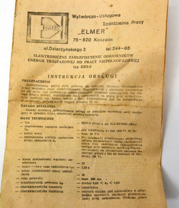 Zabezpieczenie silnika 3-fazowego EZO-3 - obrazek 4