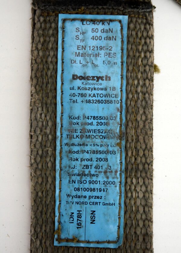 Pas transportowy z napinaczem 80mm 8t 5m WP - obrazek 4