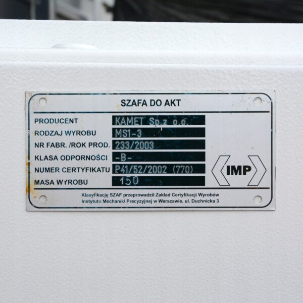 Sejf szafa metalowa 150x70x60cm WP - obrazek 5