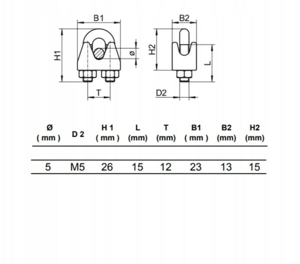 2 x zacisk do lin linowy cybant 5mm - obrazek 2