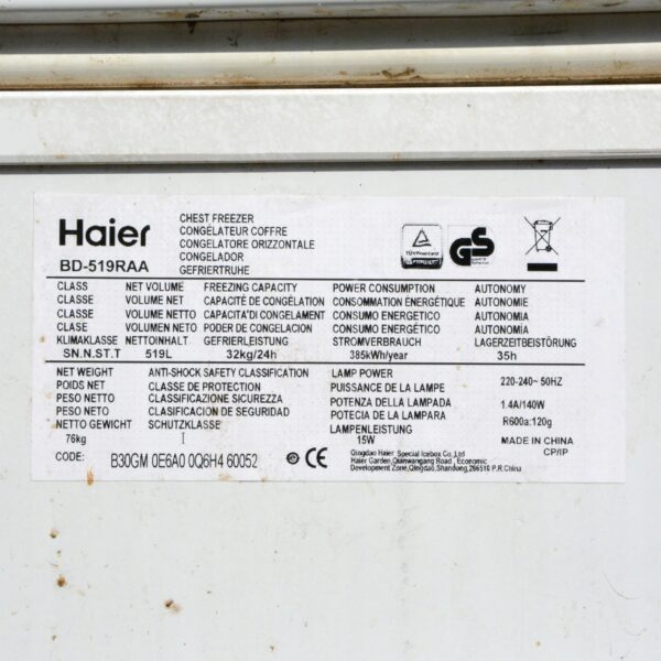 Zamrażarka skrzyniowa Haier 165x65x85cm 519l - obrazek 6