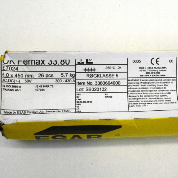 Elektroda rutylowa ESAB E7024 OK Femax 33.80 5,7kg - obrazek 2