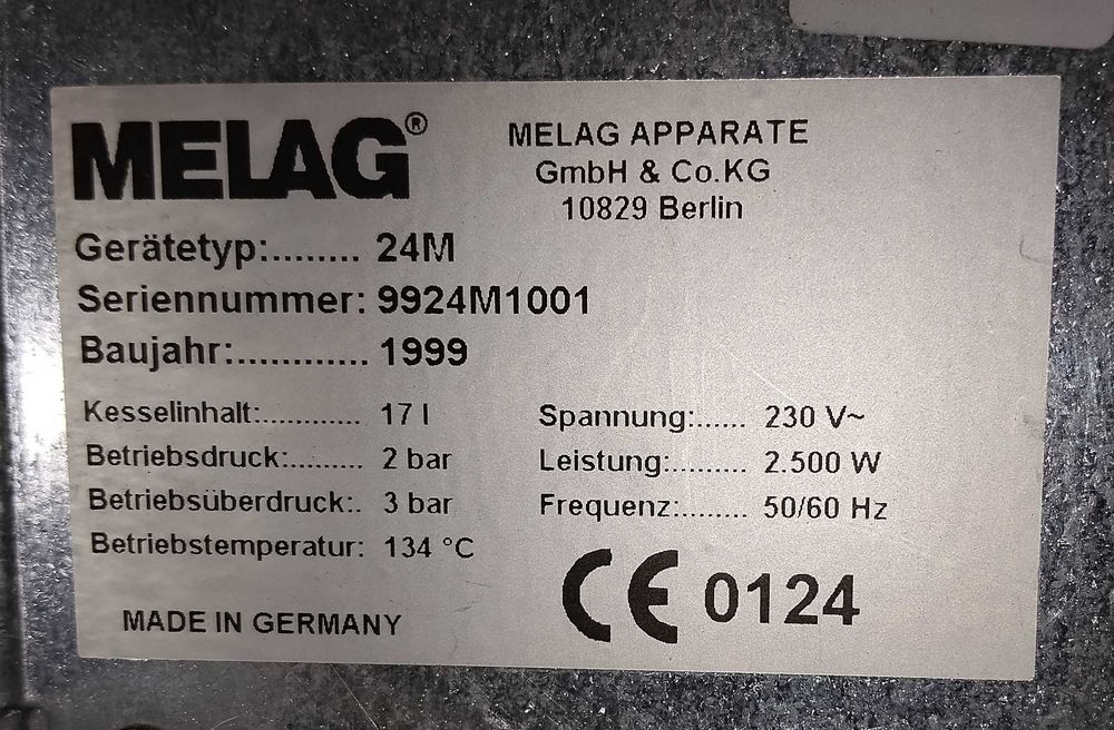 Autoklaw parowy Melag Vacuklav 24M - obrazek 2