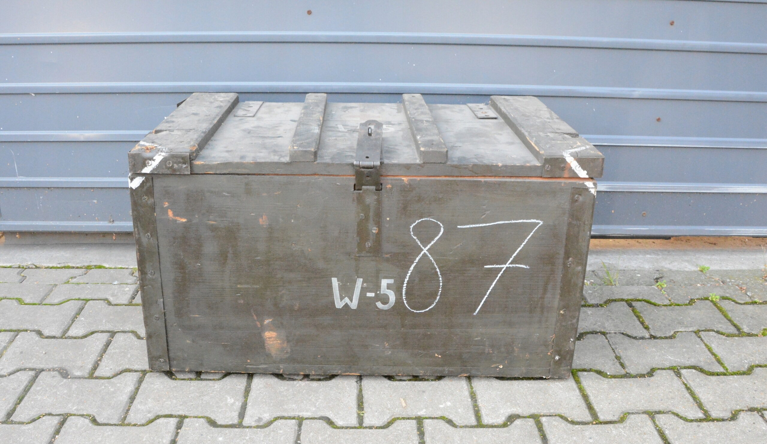 Oryginalna Skrzynia Wojskowa Drewniana Demobil Loft